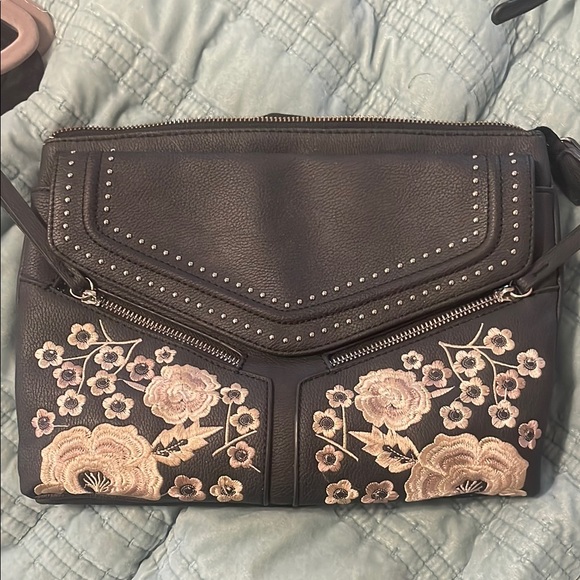 Embroidered Black Floral Women's Bag - Picture 1 of 7